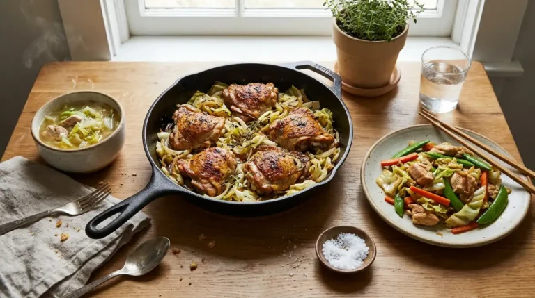 Chicken and cabbage recipes served as easy dinner ideas