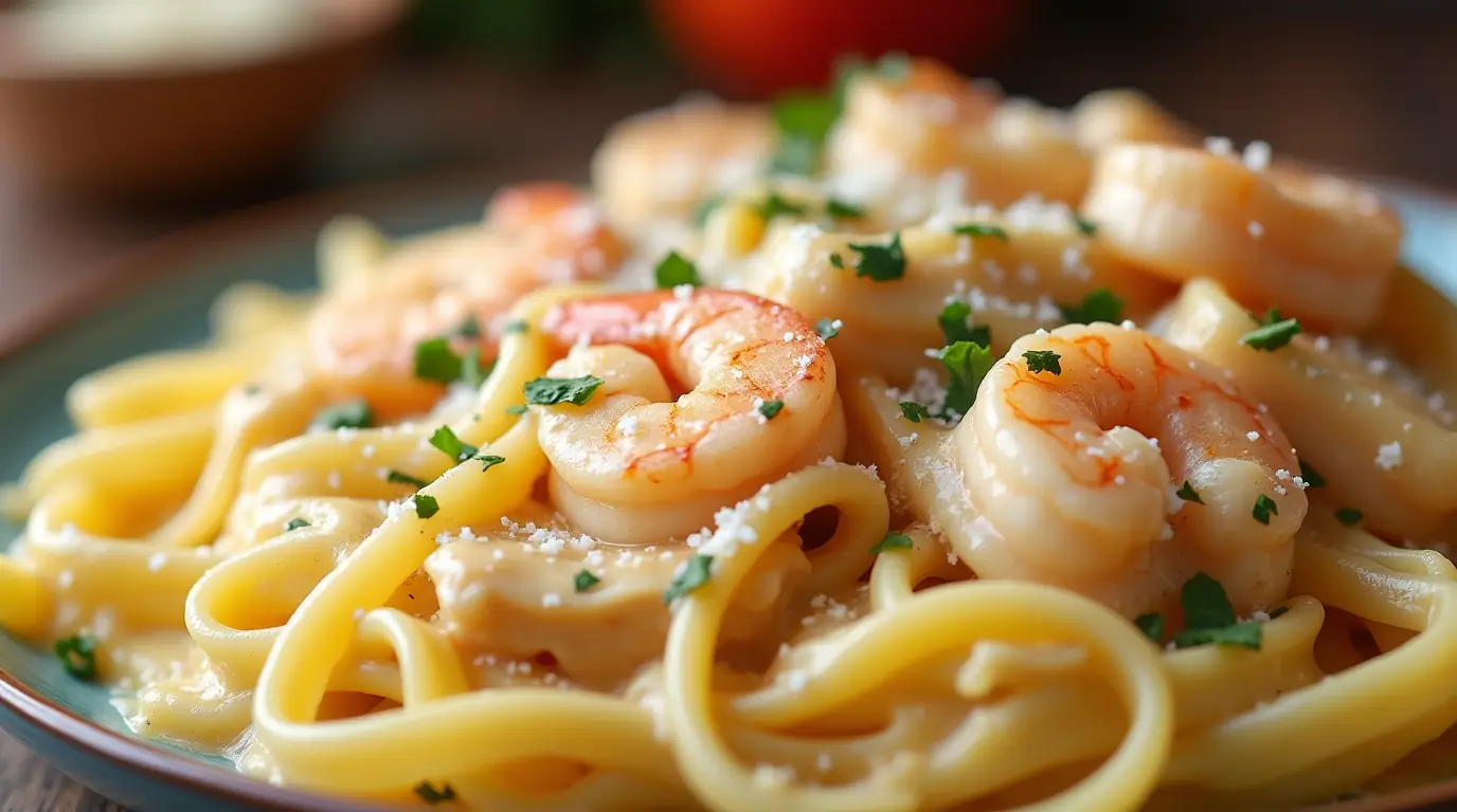 chicken and shrimp alfredo sauce