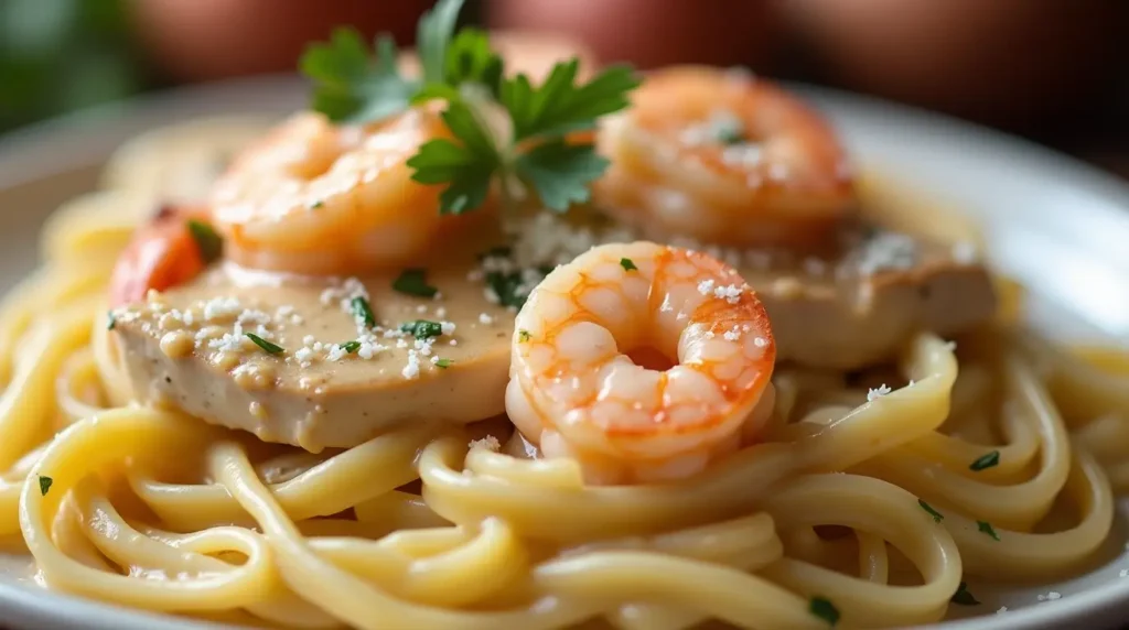 chicken and shrimp alfredo sauce