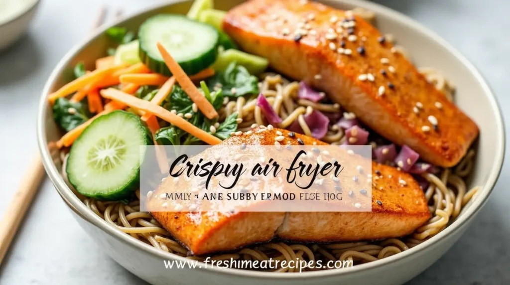 crispy air fryer salmon with soba