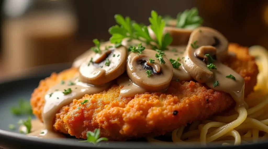 fried chicken mushroom