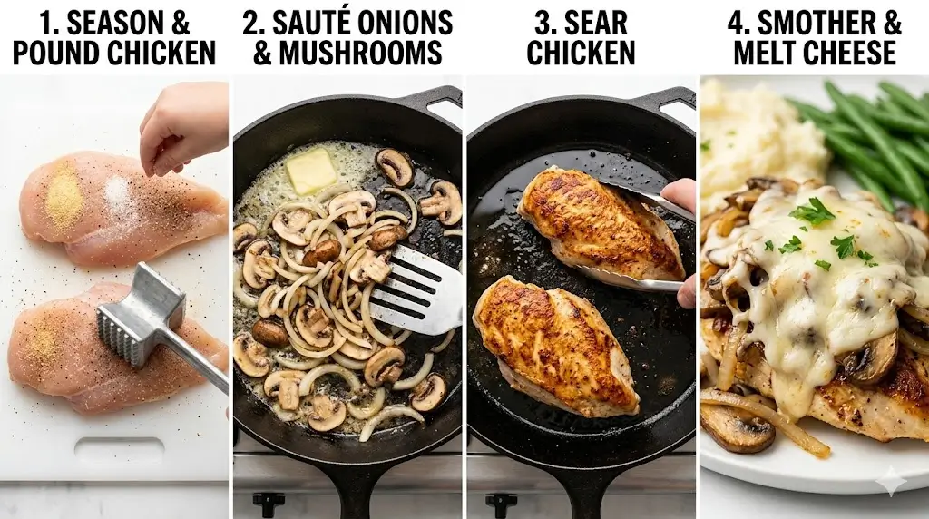 How to Make Texas Roadhouse Smothered Chicken Step-by-Step
