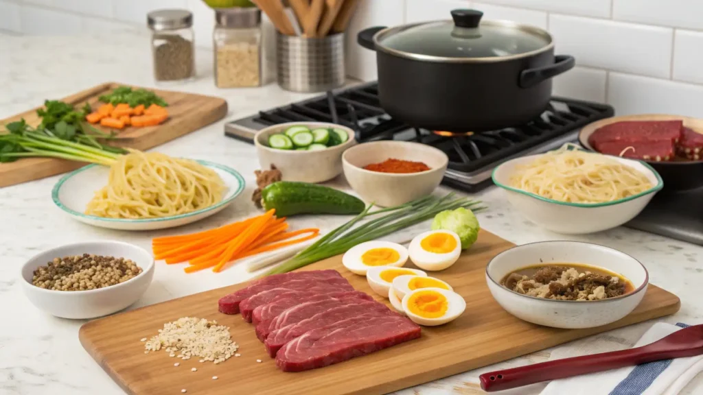 Spicy beef ramen