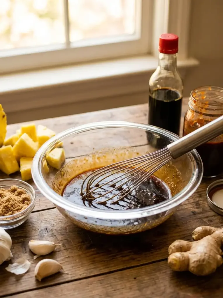 Pineapple soy BBQ marinade for Hawaiian BBQ chicken