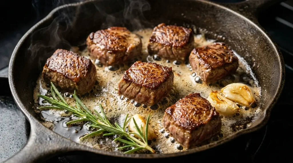 Garlic Butter Steak Bites with Lemon Asparagus