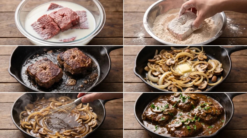 The Recipe: Easy Salisbury Cube Steak & Gravy : INSTRUCTION