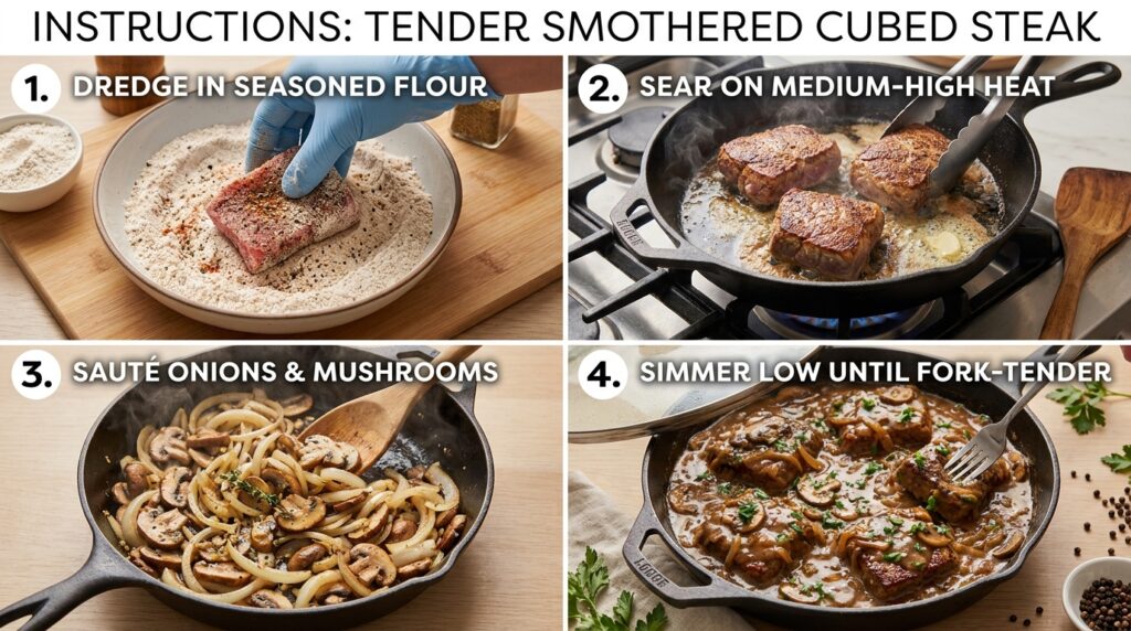 How to Make Smothered Cube Steak : instructions