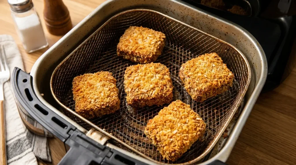 breaded cube steak in air fryer crispy texture  