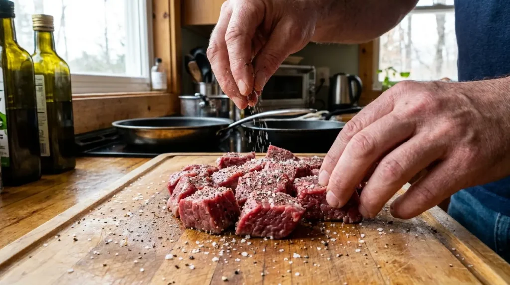 seasoning cube steak before cooking in air fryer  
